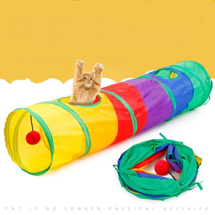 Foldable Cat Channel Rolling Dragon Environmental Protection Puzzle Pet Toy Rainbow Cat Tunnel - Reluova