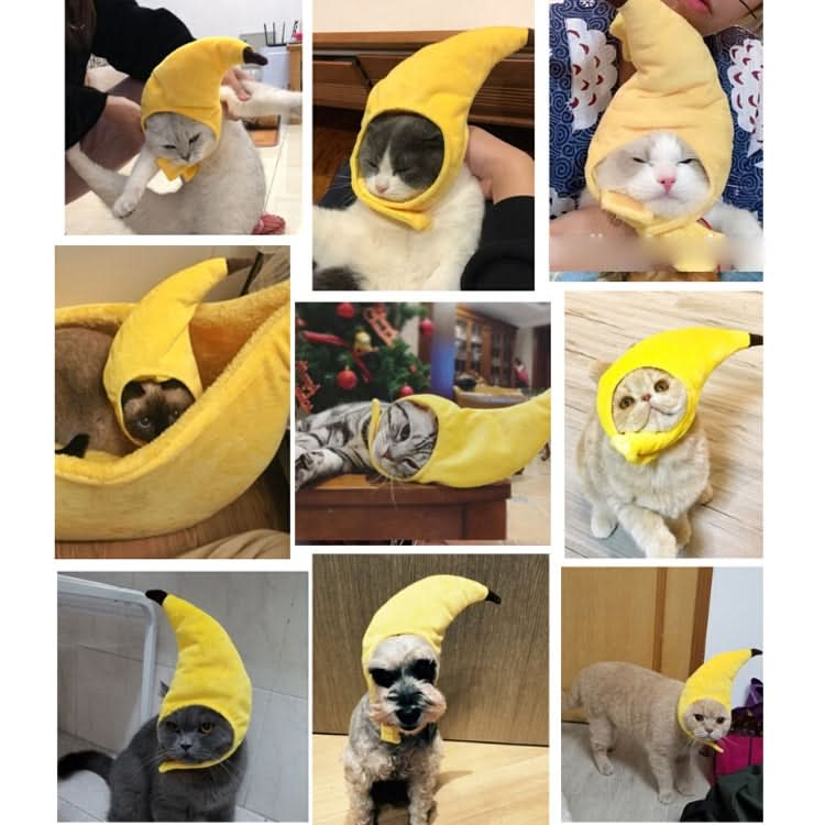 Creative Turned Funny Pet Cat Teddy Festival Funny Banana Headgear - Reluova