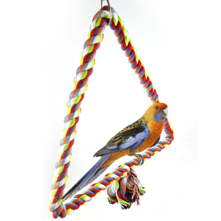 Colorful Cotton Rope Bird Perched Climbing Honed Triangle Cotton Rope Swing Toy - Reluova