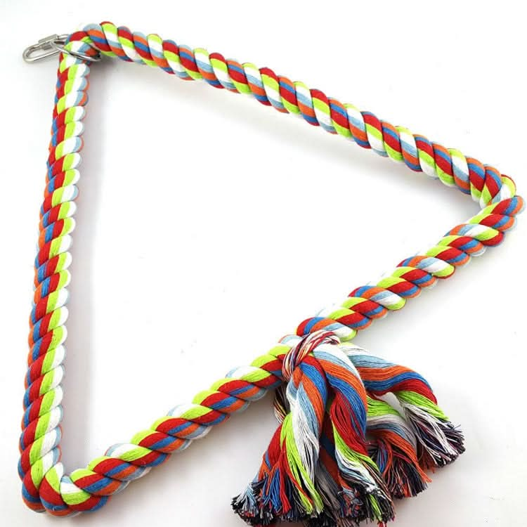 Colorful Cotton Rope Bird Perched Climbing Honed Triangle Cotton Rope Swing Toy - Reluova