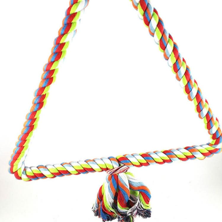 Colorful Cotton Rope Bird Perched Climbing Honed Triangle Cotton Rope Swing Toy - Reluova