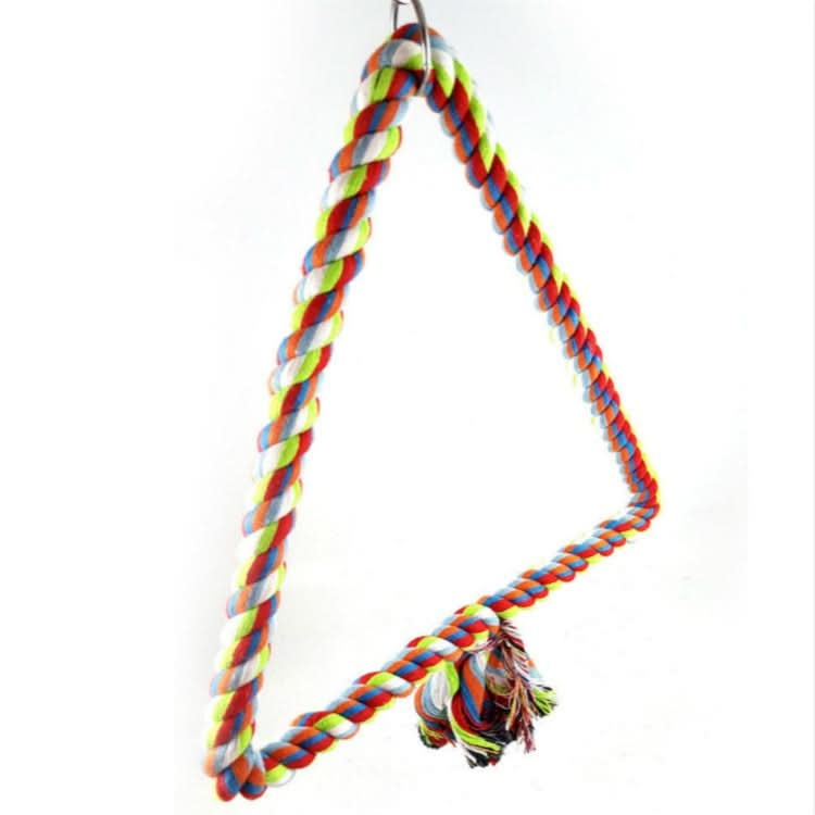 Colorful Cotton Rope Bird Perched Climbing Honed Triangle Cotton Rope Swing Toy - Reluova