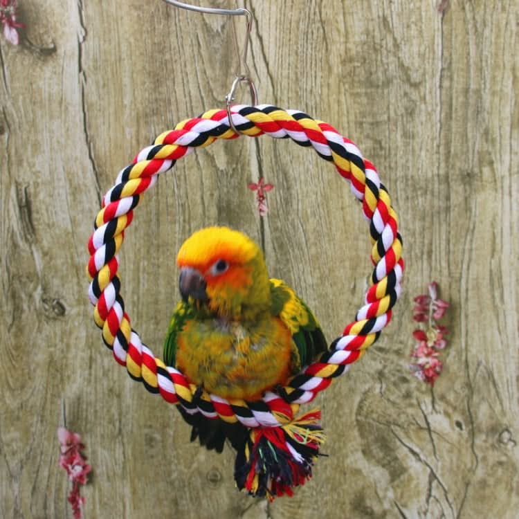 Pet Bird Bite-resistant Cotton Rope Swing Ring Toy Climbing Ring - Reluova