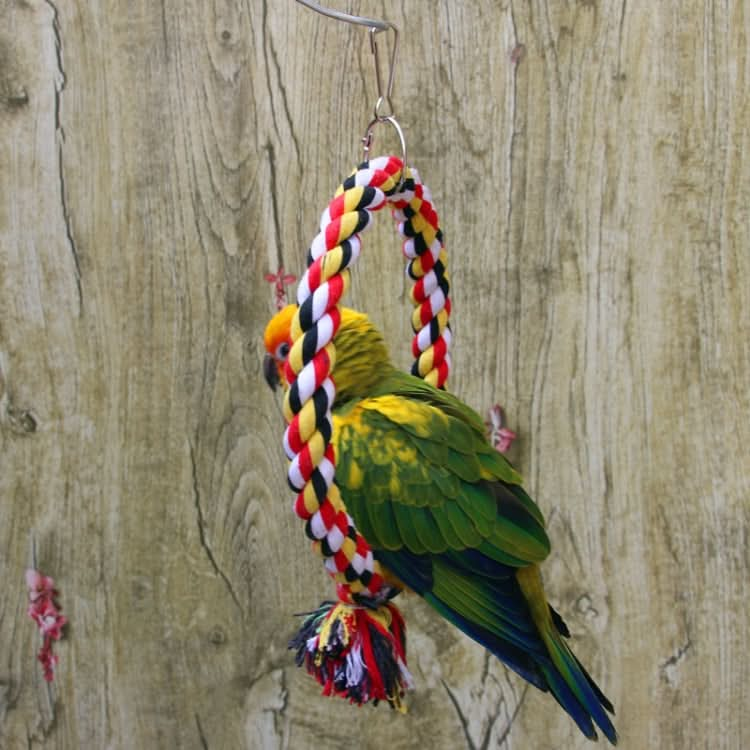 Pet Bird Bite-resistant Cotton Rope Swing Ring Toy Climbing Ring - Reluova