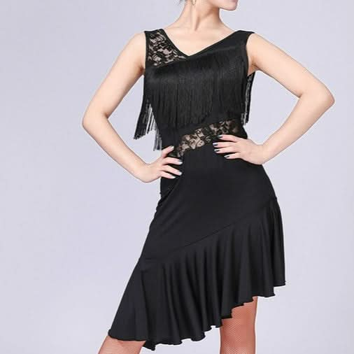 Latin Dance Dress Women Tassel Tango Dress Dance Skirt Dancewear