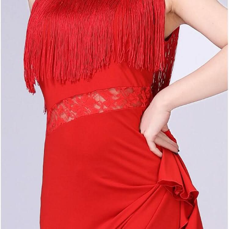 Latin Dance Dress Women Tassel Tango Dress Dance Skirt Dancewear