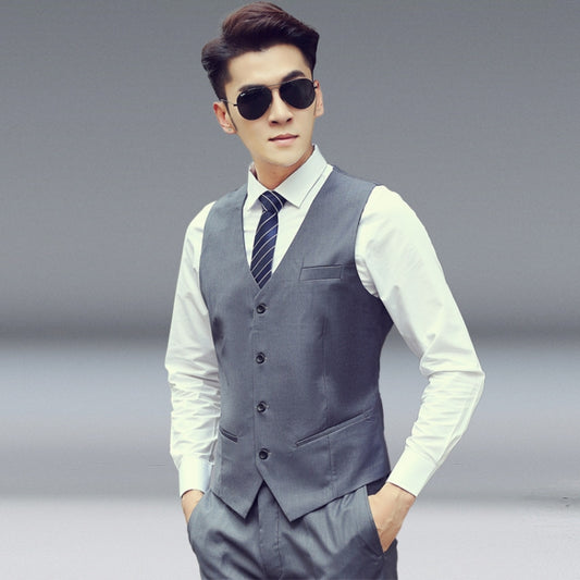 Men Vest Slim Korean Work Clothes Suit Vest Groomsmen Professional Wear Men Vest, Series 1 Reluova