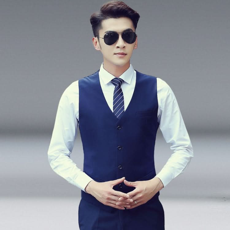 Men Vest Slim Korean Work Clothes Suit Vest Groomsmen Professional Wear Men Vest, Series 1 Reluova