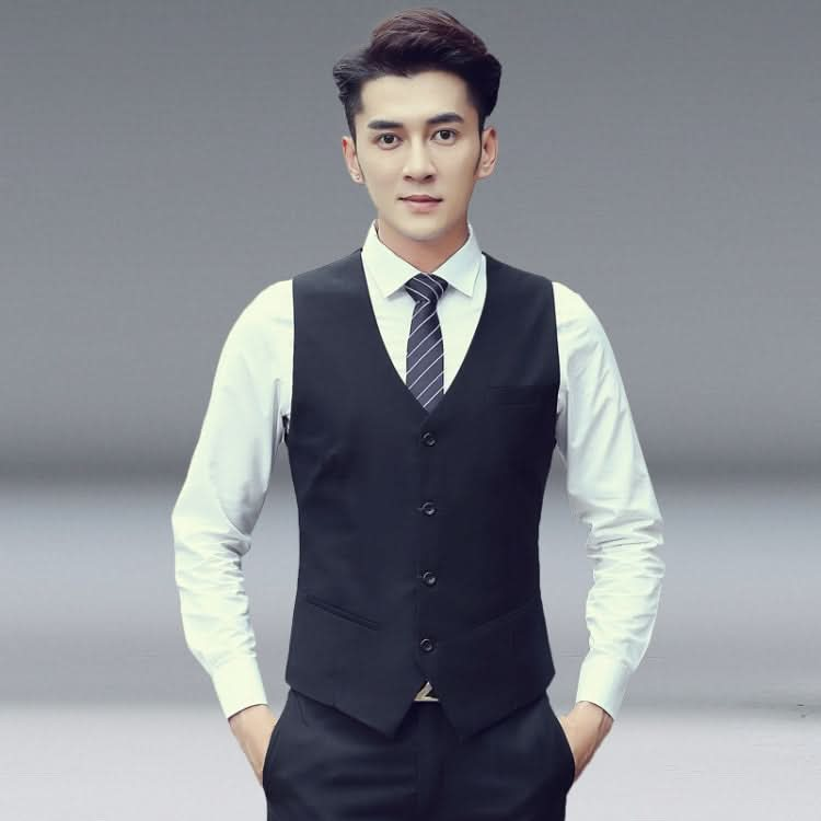 Men Vest Slim Korean Work Clothes Suit Vest Groomsmen Professional Wear Men Vest, Series 1 Reluova