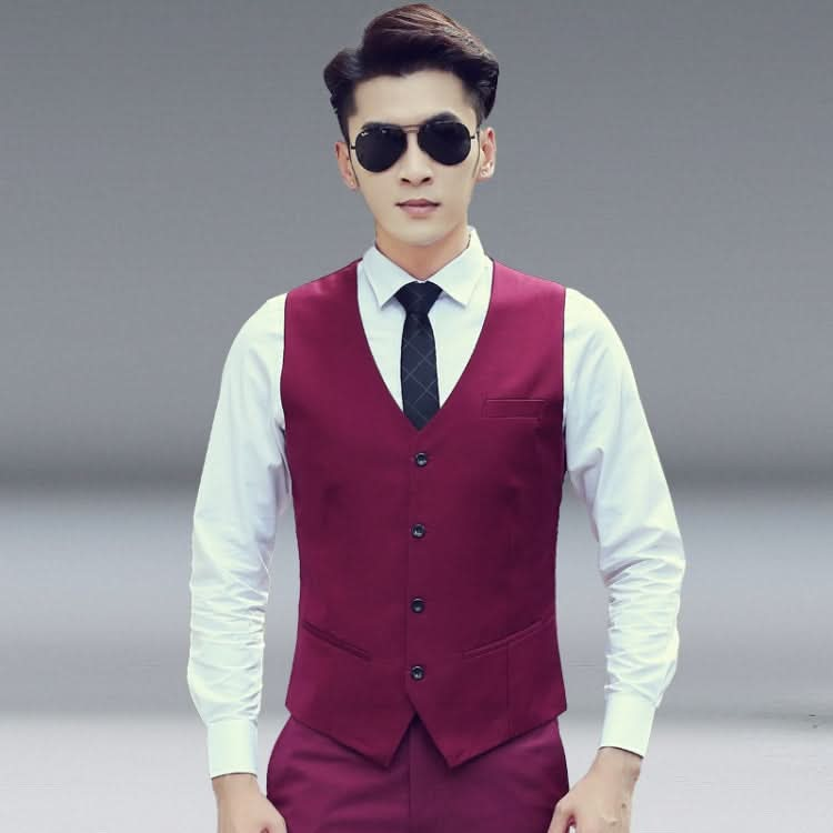 Men Vest Slim Korean Work Clothes Suit Vest Groomsmen Professional Wear Men Vest, Series 1 Reluova