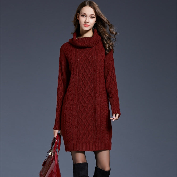 Autumn And Winter Knitwear Dresses Long Turtleneck Sweater For Women, Series 1