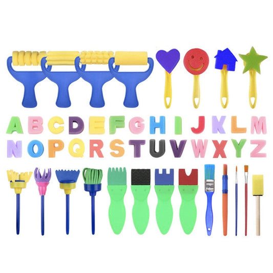 47 In 1 Childrens Art Painting Set EVA Sponge Early Education Graffiti Painting Supplies My Store