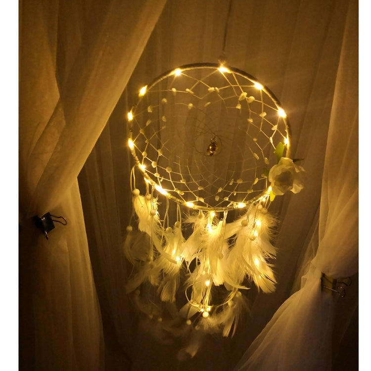 MS0011CD White Flowers Christmas Lantern Dreamcatcher Hanging Holiday Gift Party Decoration with 2m Lamp My Store