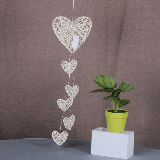 Creative Rattan Love Heart Bell Room Ornaments