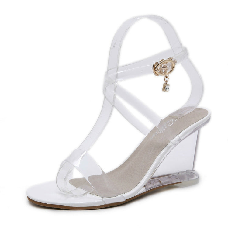 Transparent PVC Peep Toe Stiletto High-Heeled Reluova