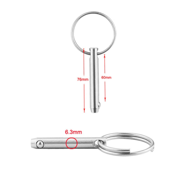 Boat Accessories 316 Stainless Steel Ball Pin Quick Release And Quick Release Safety Pin Spring Steel Ball Pin, Size: 6.3x76mm ÎҵÄÉ̵ê