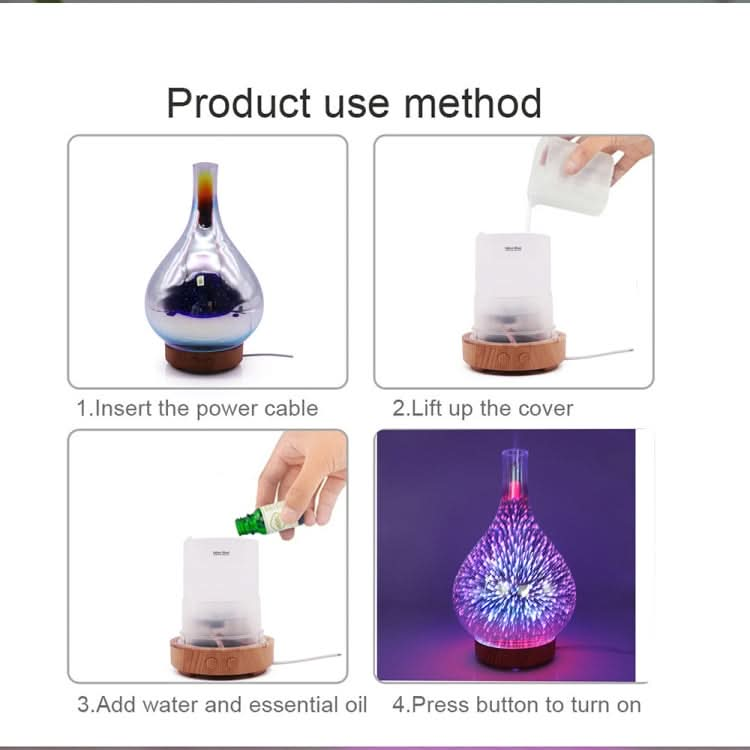 STB-XB10 3D Fireworks 7 Colors LED Night Light Air Humidifier Aroma Essential Oil Diffuser Mist Maker