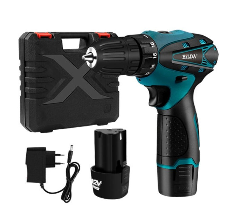 HILDA Electric Drill Cordless Screwdriver Lithium Battery Mini Drill Cordless Screwdriver Power Tools, EU Plug My Store