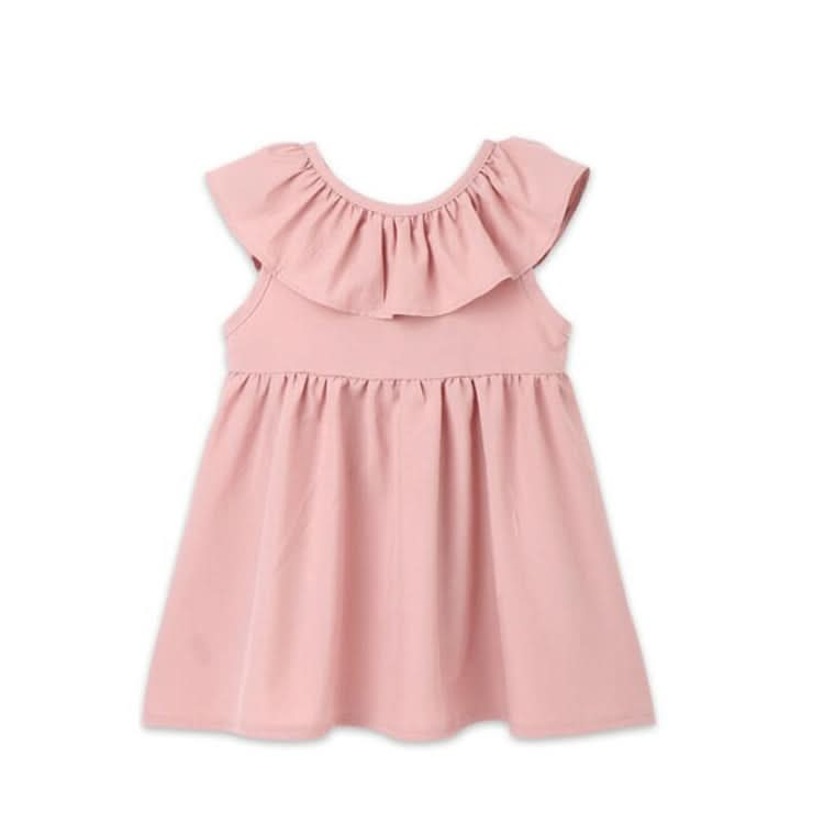 Summer Girls Cotton Sleeveless Backless Bow-knot Pleated Dress Reluova