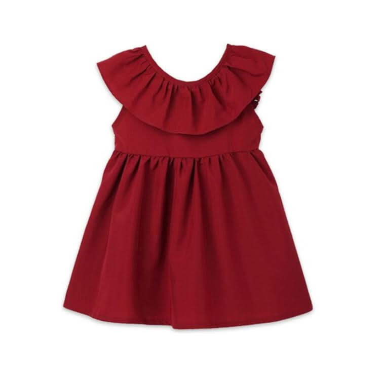 Summer Girls Cotton Sleeveless Backless Bow-knot Pleated Dress Reluova