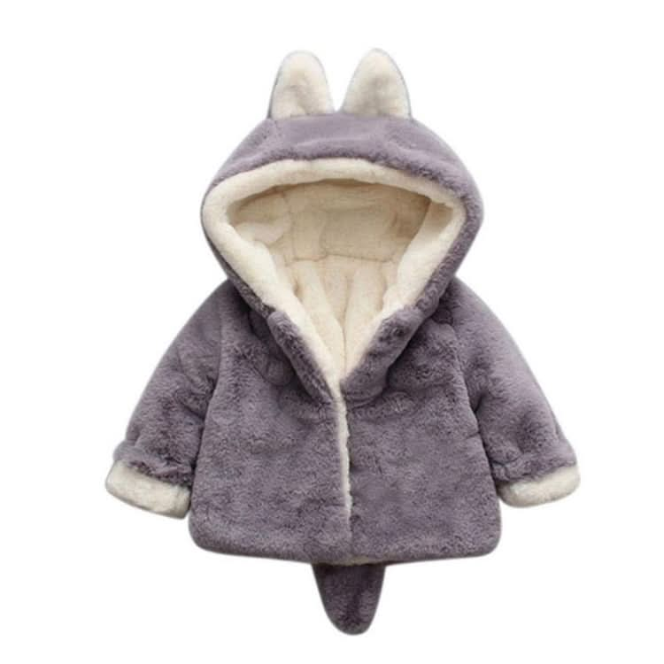 Winter Children Cartoon Animal Shape Plus Velvet Warm Hooded Jacket