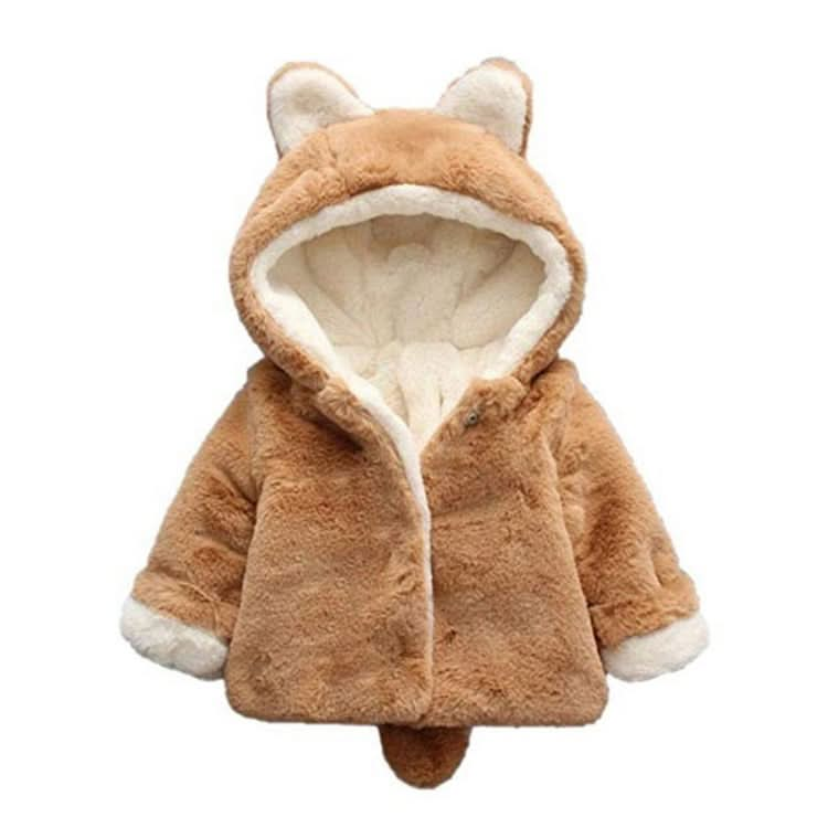 Winter Children Cartoon Animal Shape Plus Velvet Warm Hooded Jacket Reluova