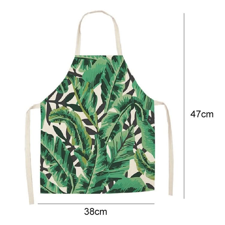 Cotton Linen Creative Plant Foliage Pattern Sleeveless Apron - Reluova