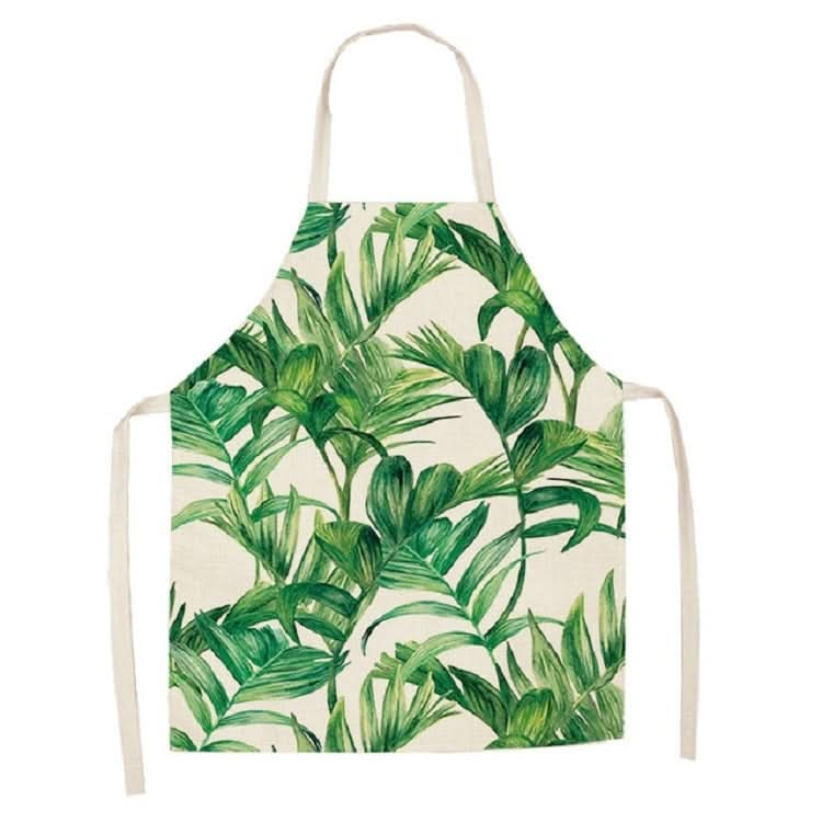 Cotton Linen Creative Plant Foliage Pattern Sleeveless Apron - Reluova