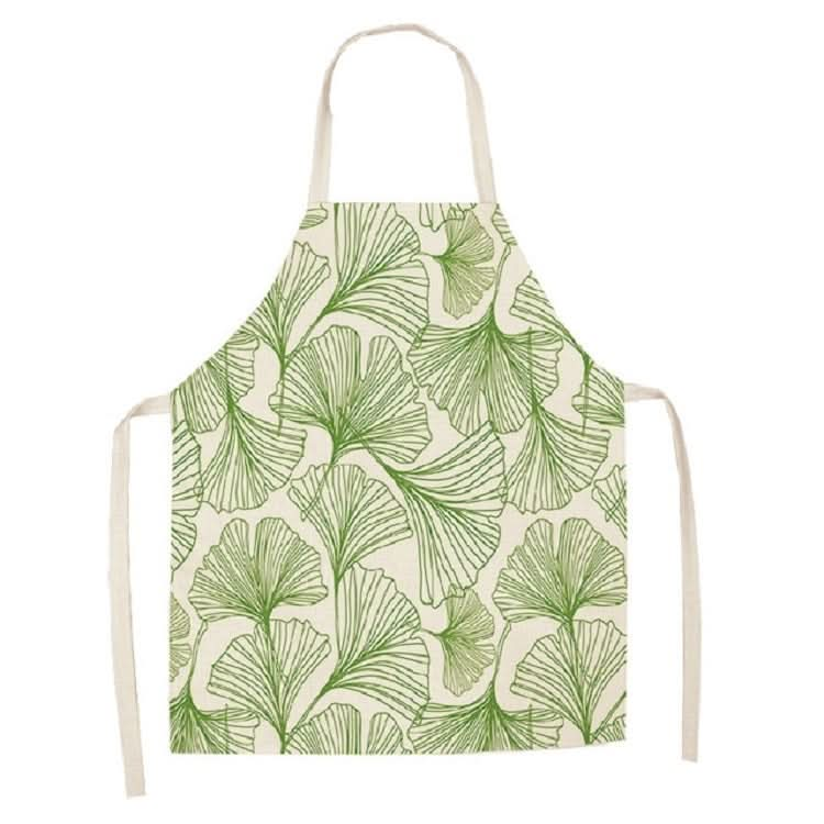 Cotton Linen Creative Plant Foliage Pattern Sleeveless Apron - Reluova