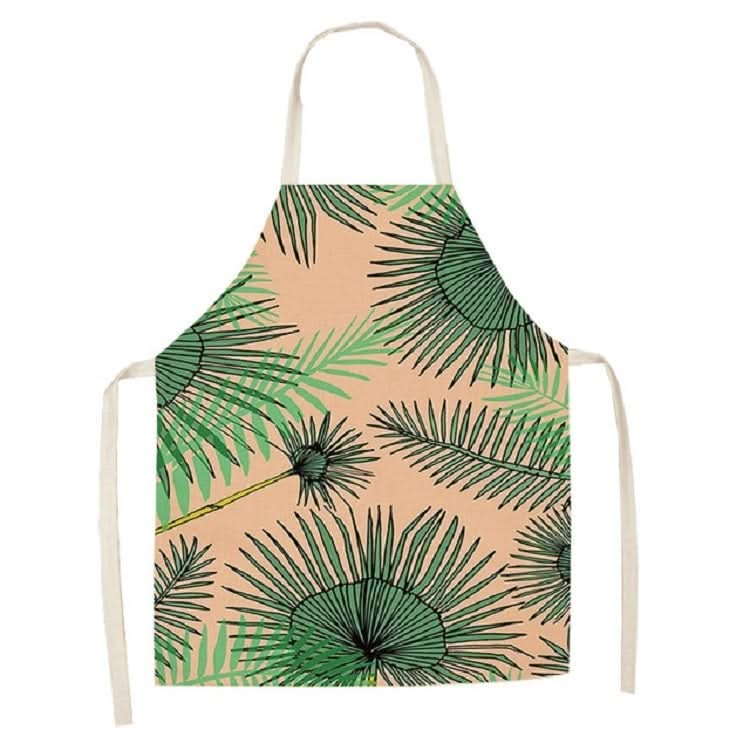 Cotton Linen Creative Plant Foliage Pattern Sleeveless Apron - Reluova