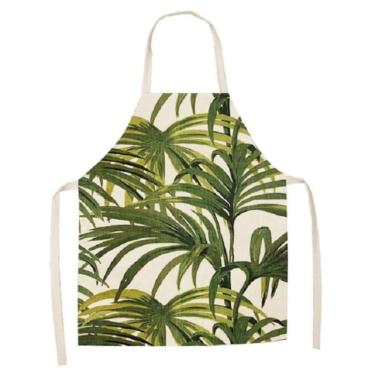 Cotton Linen Creative Plant Foliage Pattern Sleeveless Apron - Reluova