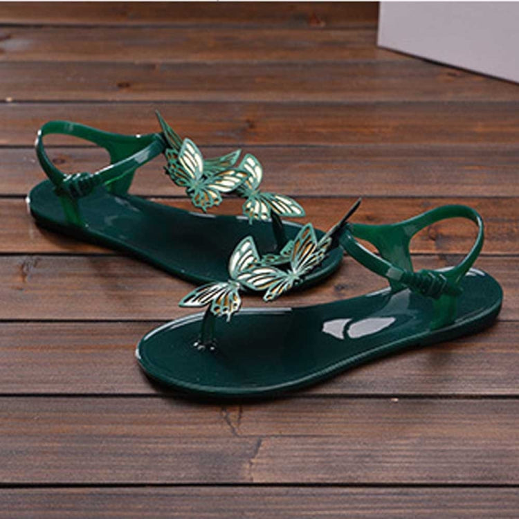 Peep Toe Jelly Butterfly Flip Flops Summer