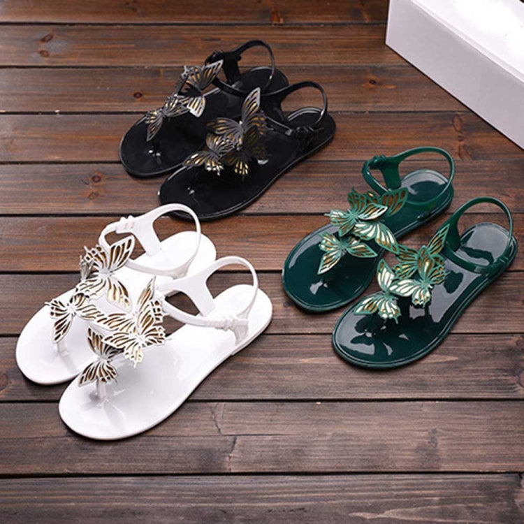 Peep Toe Jelly Butterfly Flip Flops Summer