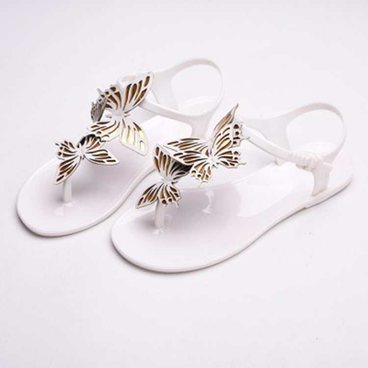 Peep Toe Jelly Butterfly Flip Flops Summer Reluova