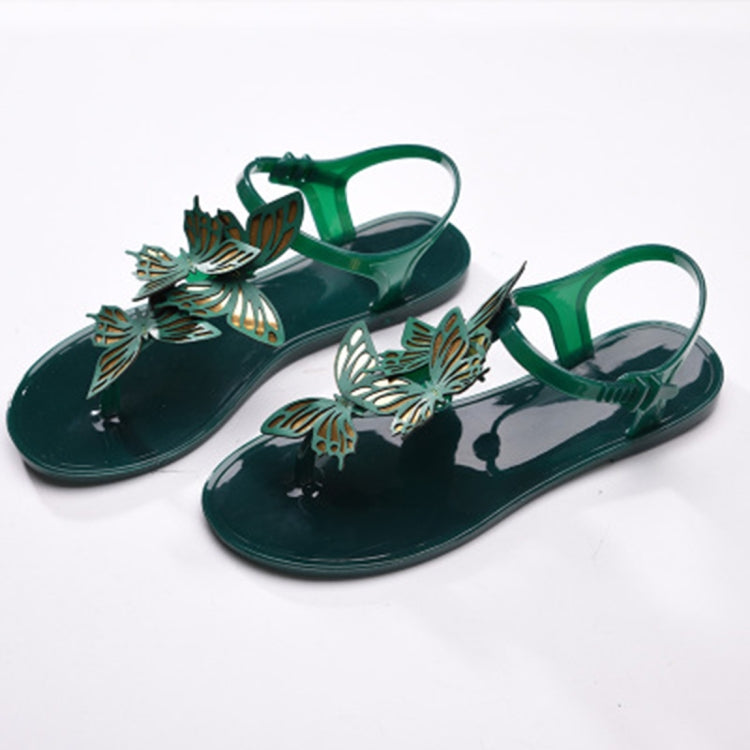 Peep Toe Jelly Butterfly Flip Flops Summer Reluova