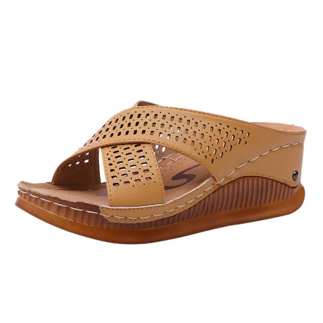 Thick-Bottomed Muffin Wedge Sandals Reluova