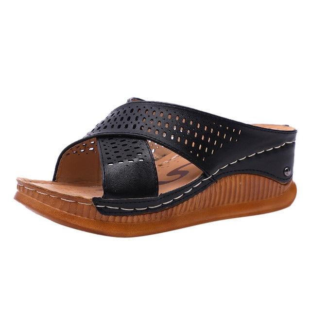 Thick-Bottomed Muffin Wedge Sandals Reluova