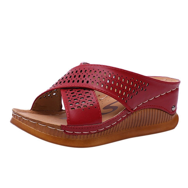 Thick-Bottomed Muffin Wedge Sandals