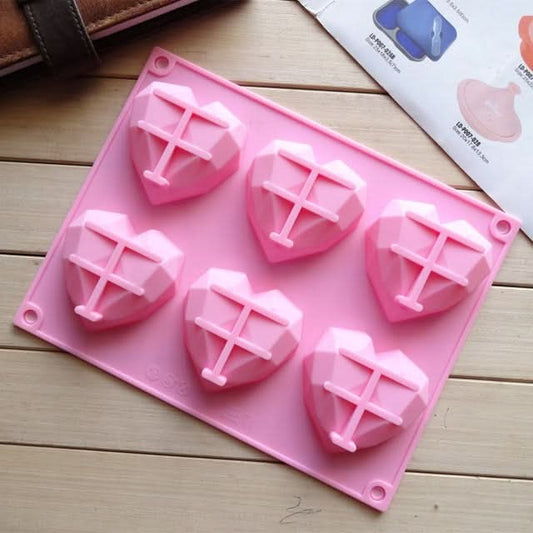 6 in 1 Heart Shape Silicone Mold For Baking Mousse Cake DIY Silicone Molds-Reluova