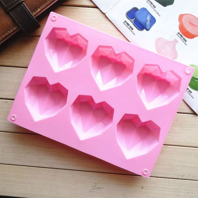 6 in 1 Heart Shape Silicone Mold For Baking Mousse Cake DIY Silicone Molds-Reluova