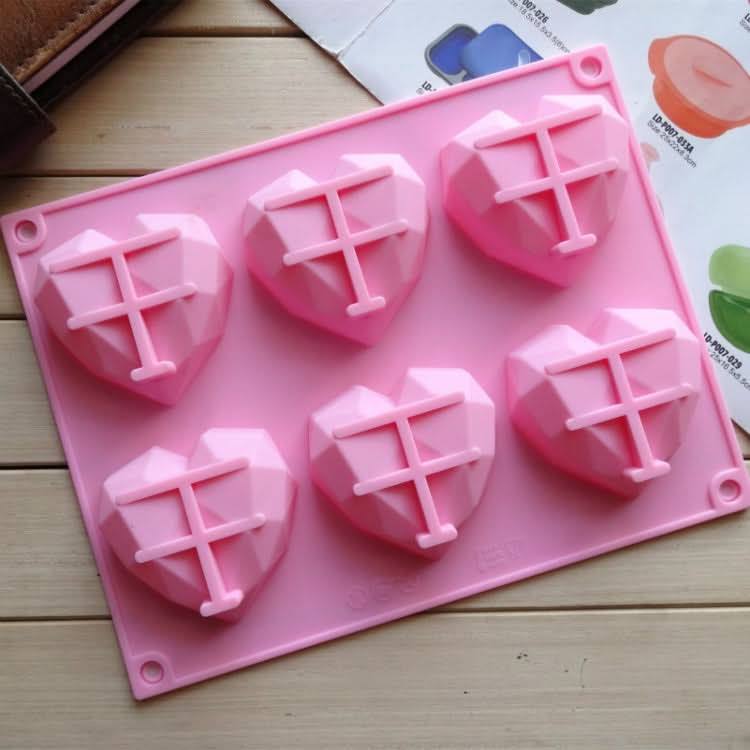 6 in 1 Heart Shape Silicone Mold For Baking Mousse Cake DIY Silicone Molds-Reluova