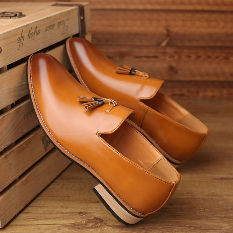 Pointed British Men Dress Shoes Soft Rubber Sole Shoes Wedding Shoes Reluova