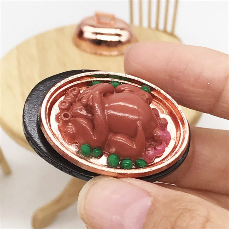 1:12 Mini House Toy Simulation Christmas Turkey Kitchen Decoration