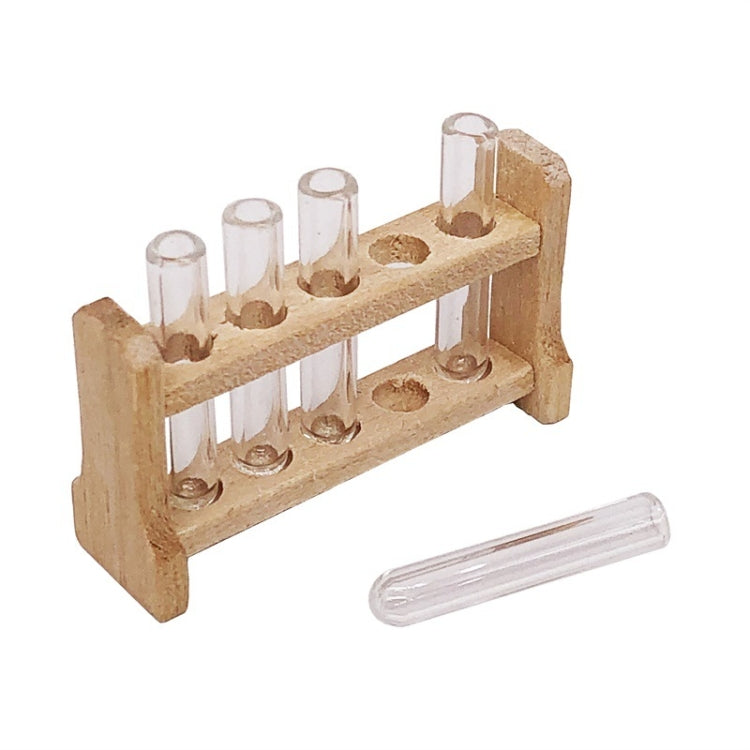 3 Sets 1:12 mini Doll House Dollhouse Iaboratory Glass Tube Test Tube Rack Miniature Food Play Scene Model