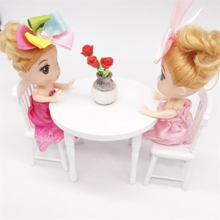 1:12 Mini Doll House Scene Decoration Dining Table and Chair Set