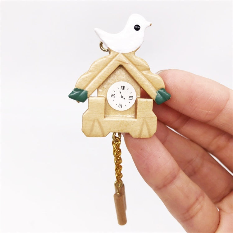 3 PCS 1:12 mini Dull House Dollhouse Wooden Wall Clock Bird Clock House Toy Simulation Clock Model