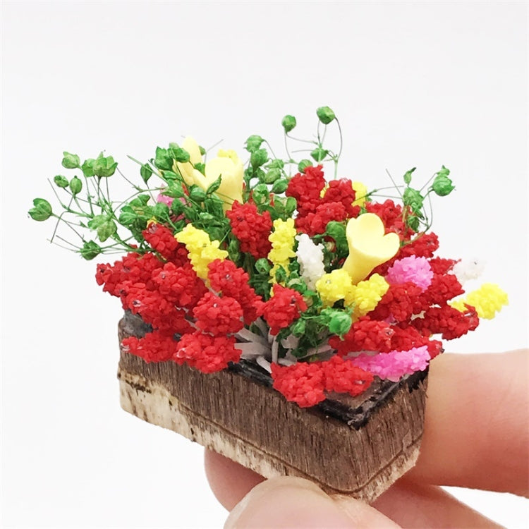 2 PCS 1:12 mini Doll House Dollhouse Garden Scene Simulation Flower Potted Clay Flower-Reluova