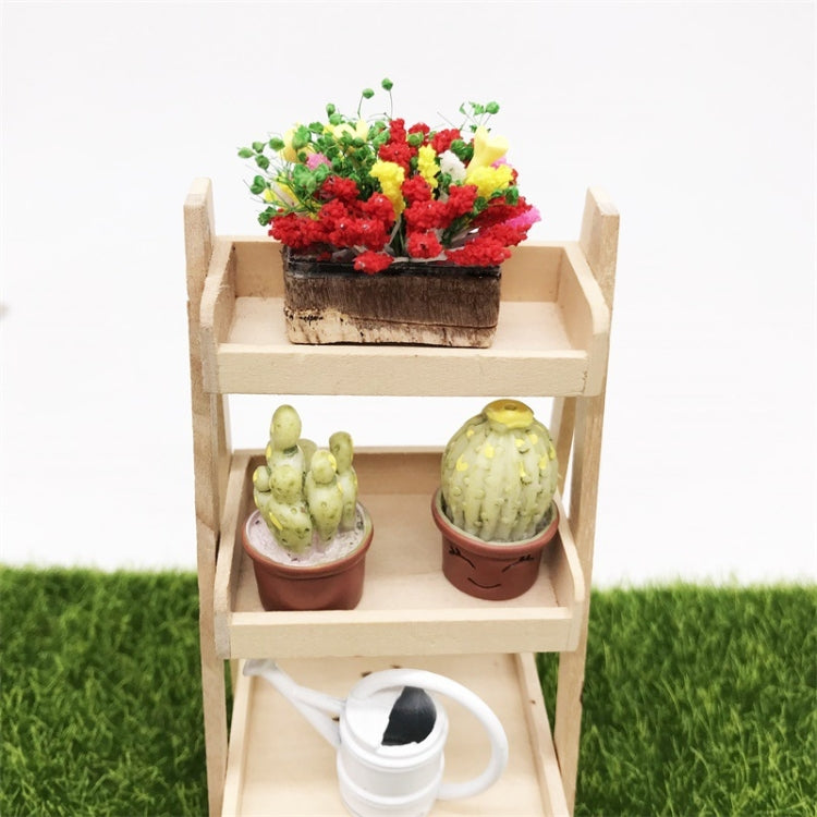 2 PCS 1:12 mini Doll House Dollhouse Garden Scene Simulation Flower Potted Clay Flower