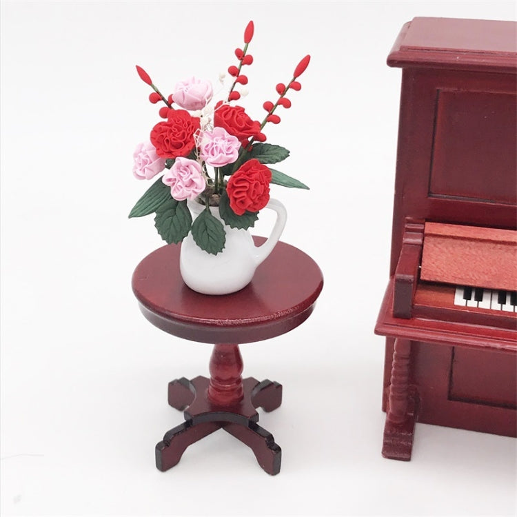 3 PCS 1:12 Mini Dollhouse Furniture Garden Balcony Decoration Flower Cluster with White Porcelain Flowerpot