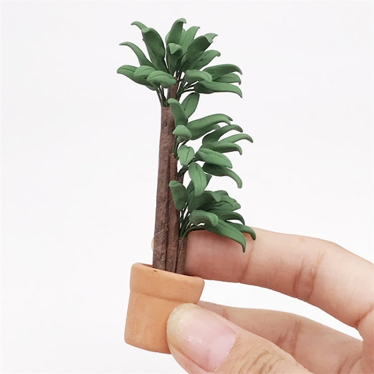 1:12 Mini Doll House Furniture Scene Decoration Plant Potted Brazilian Wood Model